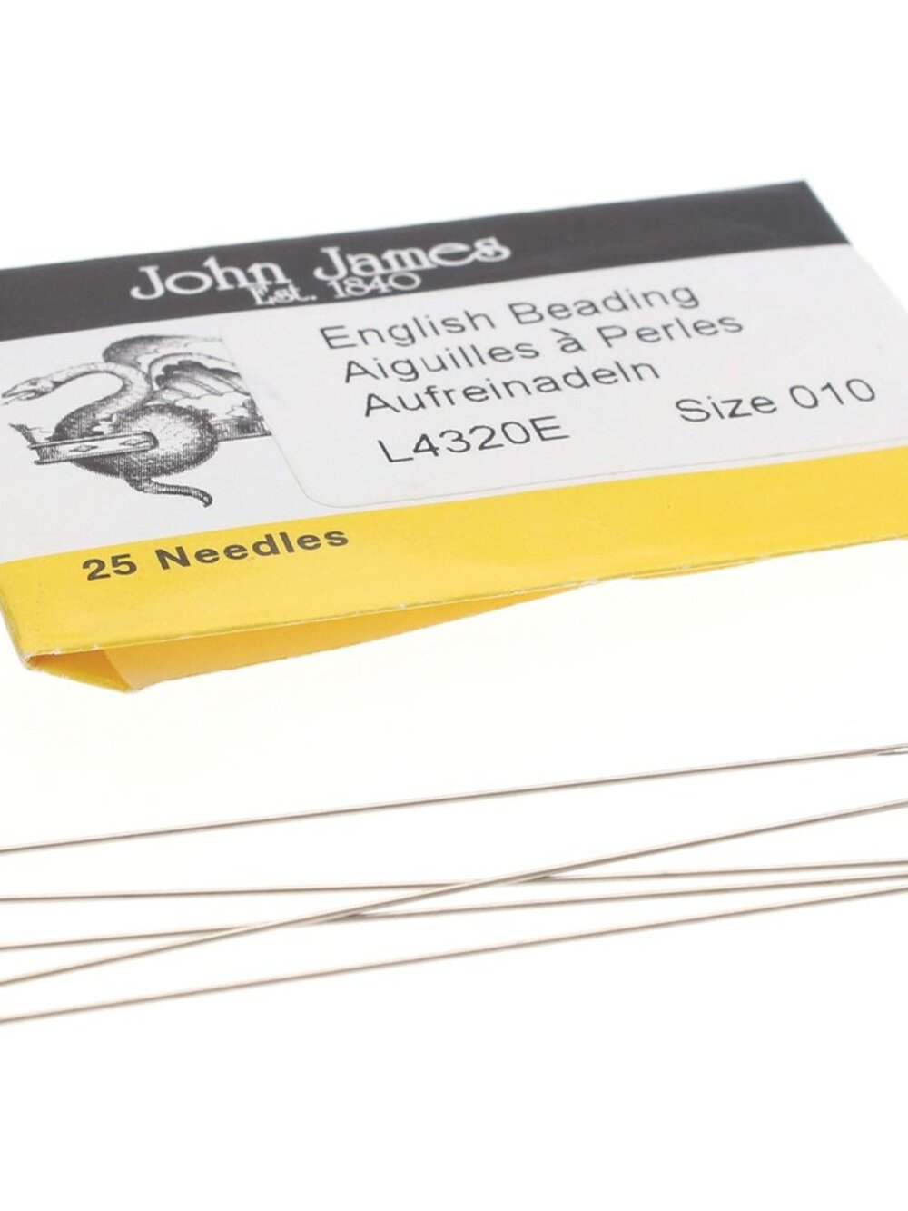 John James English Beading Needles, Size 10, Pack of 25